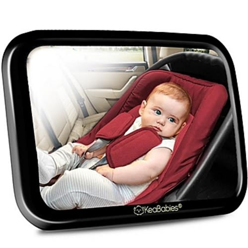 KeaBabies Baby Car Mirror, Large Shatterproof, Safety Baby Car Seat Mirror for Back Seat Rear Facing Infant (Matte Black, 11.5" x 7.5")KeaBabies Baby Car Mirror, Large Shatterproof, Safety Baby Car Seat Mirror for Back Seat Rear Facing Infant (Matte Black