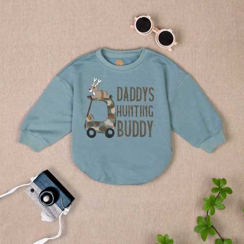 Daddy Hunting Buddy Baby Romper Sweater, Boy Buck Hunting Buddy bodysuit, Hunting Boy Baby Bodysuit, Baby Boy Clothing, Baby Shower Gift