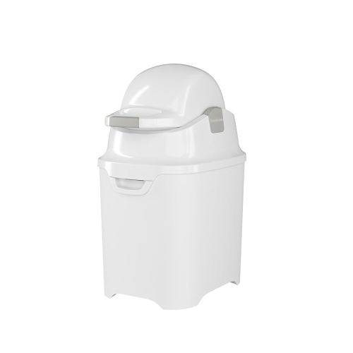 Foundations Mini Diaper Pail with Airtight Lid - Durable & Odorless Diaper Disposal, Large Capacity, Holds up to 30 Newborn Diapers, Refill with Any Bags - White