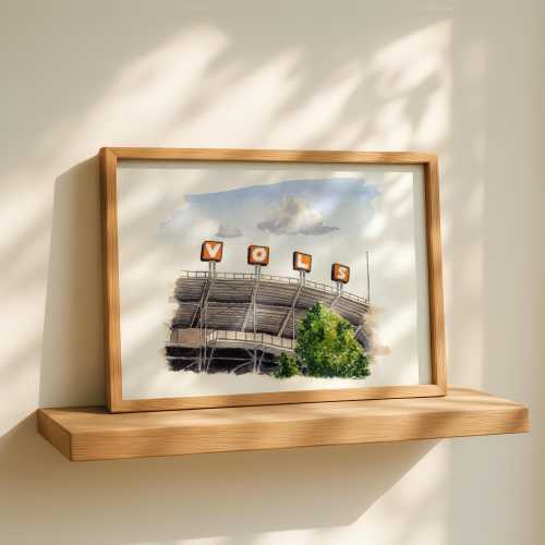Neyland Stadium Watercolor Art Print: Tennessee Volunteers Wall Decor (unframed)