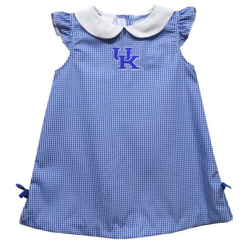 Infant Girls Vive La Fete Royal Kentucky Wildcats Mini Check Pattern A-Line Dress