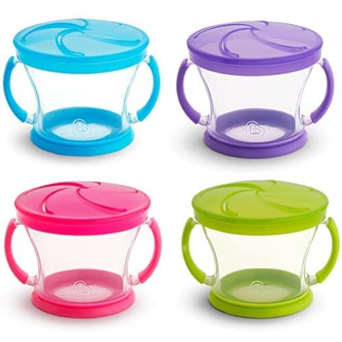 Munchkin Snack Catcher, 4 Pack, Blue/Green/Pink/Purple
