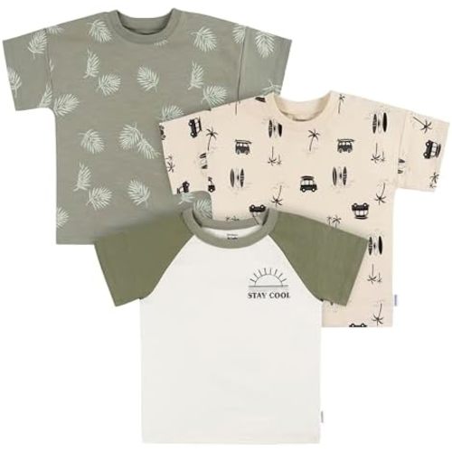 Gerber Baby Boys' Toddler 3-Pack Short Sleeve Pocket Tees