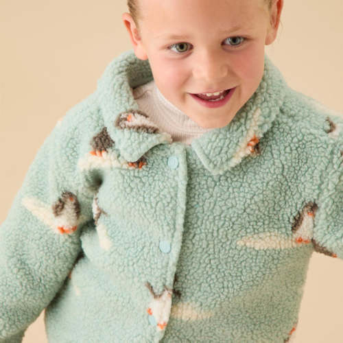 Penguin Borg Shacket Blue / 6 - 9 M