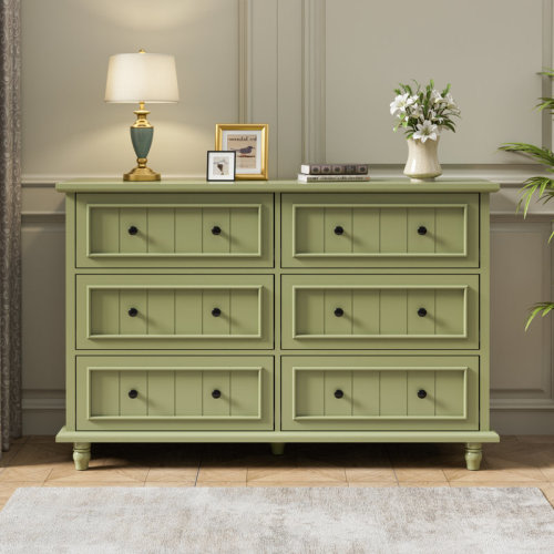 Lark Manor™ Amarilys 6 Drawers 47.2''W Retro Style Double Dresser & Reviews | Wayfair