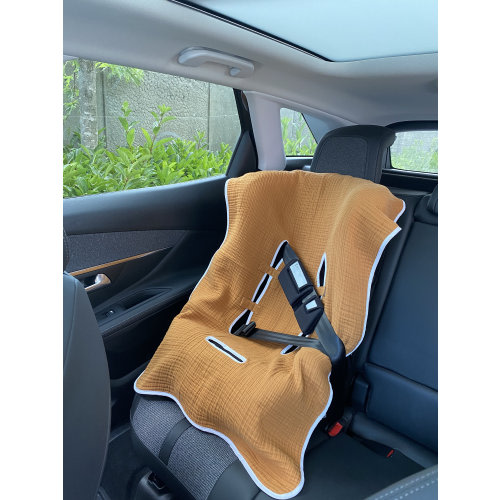 Easy Remove Wash car seat liner 100 muslin cotton - Baby Stroller Cover - Baby car Seat cover- 100% Muslin Cotton -easy remove And wash