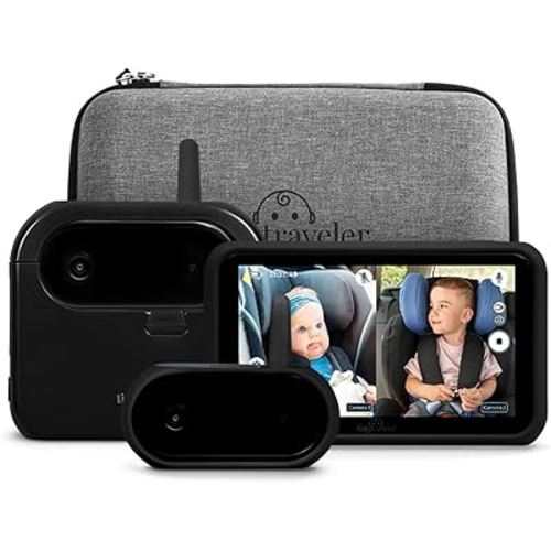 Tiny Traveler Ai Smart Wireless Baby Car Monitor - AI-Powered Safety Alerts: Cry/Laugh/Stand Detection, Virtual Fence, Long Range 1000ft Night Vision Lullabies Night Light