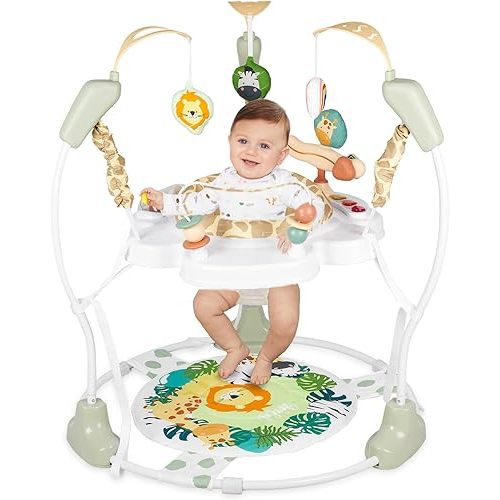 Baby Activity Center, Infant Jumpers and Bouncers with Music, Lights, Infant Toys, 360°Rotating Seat, 3 Adjustable Heights, Baby Play and Learning Center for 6+ Months