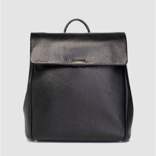 St James Leather Diaper Bag in Black