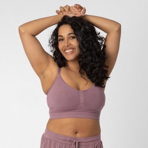Kindred Bravely Sublime Hands-Free Pumping Lounge & Sleep Bra - Mauve 1X: Maternity Nursing Bra, Adjustable Strap, Light Support
