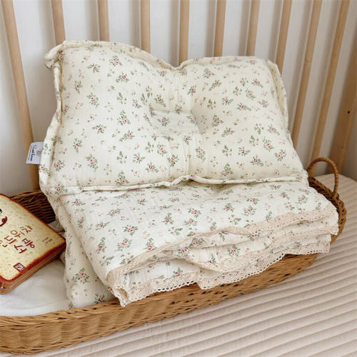 Muslin Baby Quilt Set with Pillow – Soft & Breathable Cotton