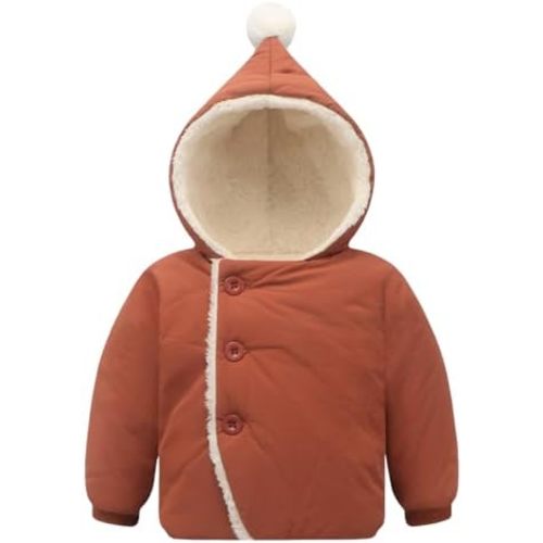 Baby Girl Winter Fleece Jacket Toddler Boy Puffer With Hood Coat Infant Clothes