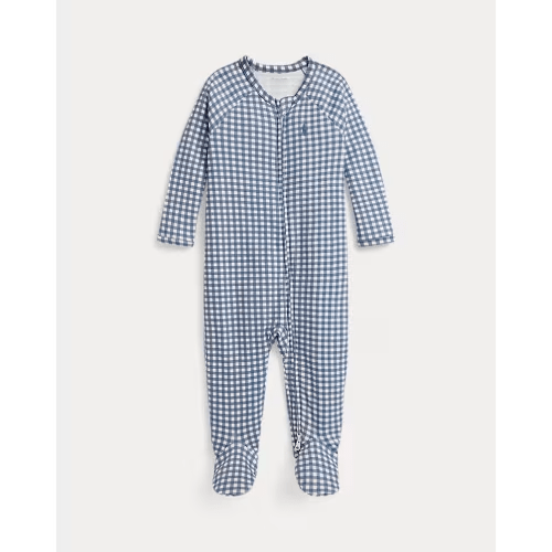 Gingham Cotton Footed Coverall | Newborn