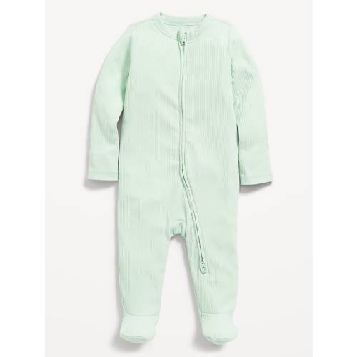 Ribbed 2-Way-Zip Sleep & Play Footed One-Piece for Baby