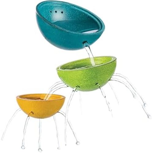 PlanToys Fountain Bowl Set for Bath and Water Play Toy (5714) | Sustainably Made from Rubberwood and Non-Toxic Paints and Dyes | Eco-Friendly PlanWood