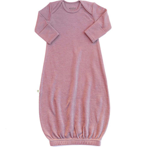 Baby Gown, Merino Wool, 0-6 Months, Blush Default Title