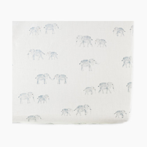 Pehr Brushed Organic Cotton Crib Sheet - Follow Me Elephant