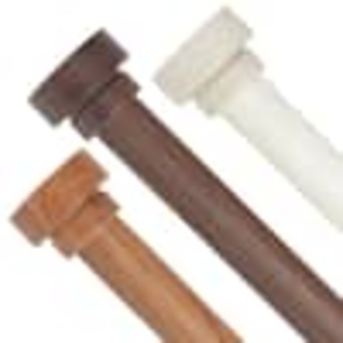 Rod Desyne 1 inch Adjustable Single Faux Wood Curtain Rod 66-120 inch in Dark Walnut with Bonnet Finials W100-37-66W2