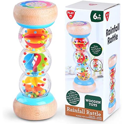 Rainmaker - 7 inch Wooden Rain Stick Montessori Toys for Babies 6-12 Months,Baby Rattle Shaker Sensory Developmental Toy,Raindrops Musical Instrument Baby Musical Toys for 1 Year Old Toddler Kids
