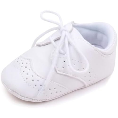 Baby Boys Girls Shoes Soft Sole Non-Slip PU Leather Baptism Christening Shoes Infant First Walker Shoes Toddler Crib Shoes Newborn Loafers Flats Shoes