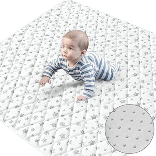Premium Foam Baby Play Mat, 47''x47'' Playpen Mat, One-Piece Crawling Mat Non Slip Cushioned Mats for Babies, Infant and Toddler, Baby Floor Play Mat