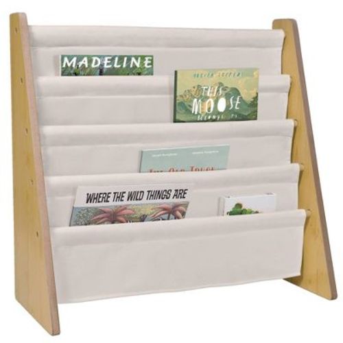 WildKin Sling Kids' Bookshelf Natural/Tan: 4 Shelves, MDF, 3+ Years