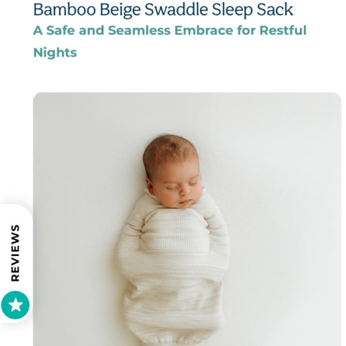 Bamboo Beige Swaddle Sleep Sack - Small (6-12 pounds)
