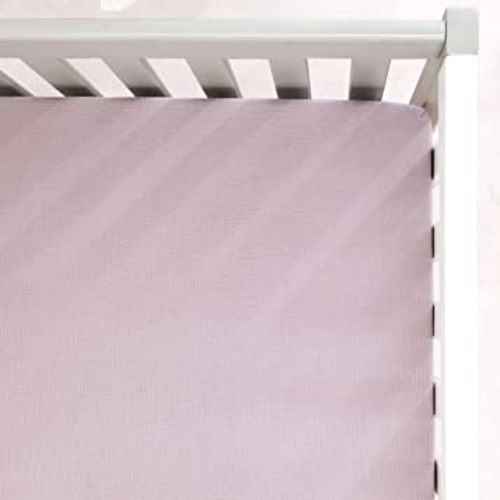 GRSSDER Soft Muslin Crib Sheet 1 Pack, 100% Cotton Crib Sheets for Boys and Girls, Fit Standard Crib Mattresses 52" x 28" Safe and Snug, Lilac