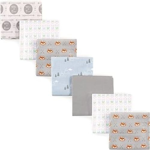 Luvable Friends Unisex Baby Cotton Flannel Receiving Blankets, Wild & Free, One Size