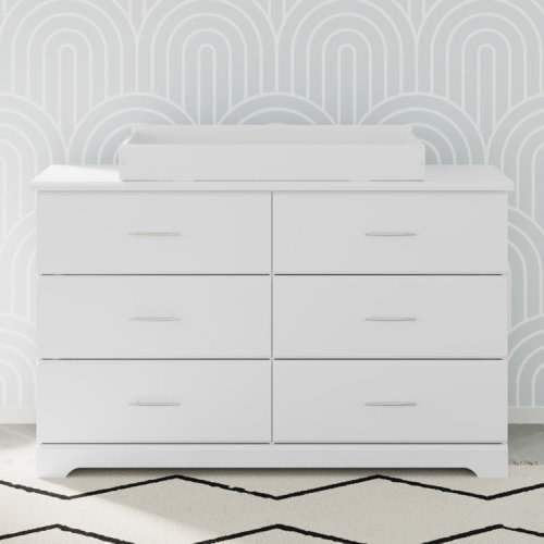 Storkcraft Brookside 6 Drawer Dresser with Nest Topper and Change Pad Nursery Set