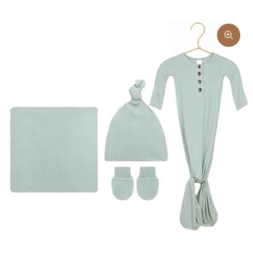 Bailey Ribbed Newborn Hat Bundle (Gown)