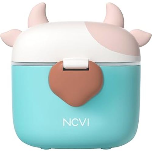 NCVI Baby Formula Dispenser On The Go, Formula Container to Go, Formula Holder for Travel, Outdoor Picnic with Baby Infant, Portable Container for Milk Powder, Snacks, Candy, Fruits (Green)