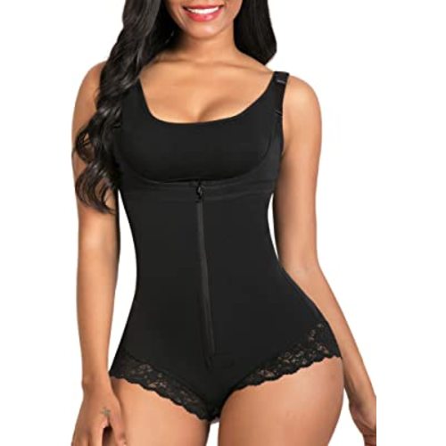 SHAPERX Shapewear for Women Tummy Control Fajas Colombianas Body Shaper Zipper Open Bust Bodysuit