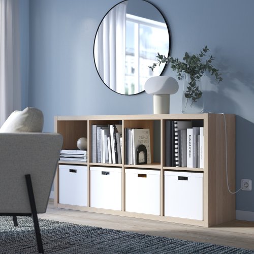 IKEA Kallax Shelf Unit, white stained oak effect