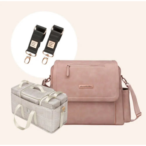 Boxy Backpack Deluxe in Toffee Rose, Deluxe Kit & Stroller Clips Bundle