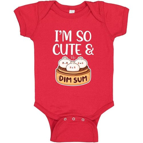 I'm So Cute And Dim Sum Dumpling Baby Bodysuit One Piece or Toddler Shirt Funny Chinese Food Pun Baby Clothes