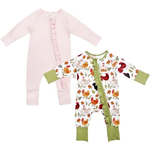 Bow Dream Baby Girl Romper Jumpsuit Bamboo Rayon Baby Clothes Boys & 2 Way Zipper Outfit Baby Clothes for Girls