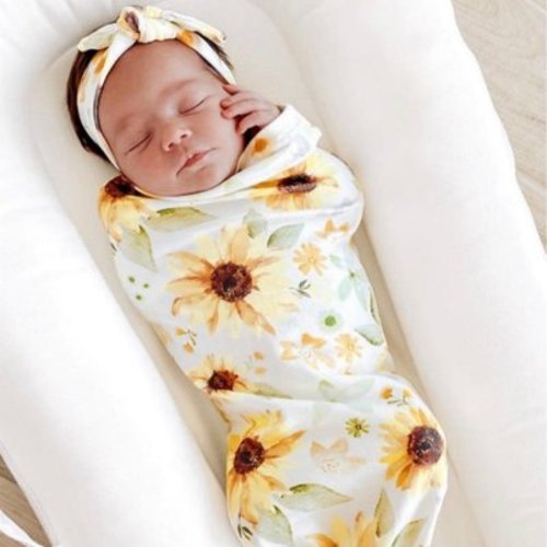 Facrlt Newborn Baby Cute Cotton Receiving White Sleeping Blanket Boy Girl Wrap Swaddle