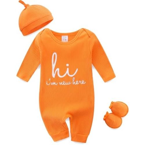 Newborn Baby Girl Clothes Boy Onesies Ribbed Romper Coming Home Outfits Letter Print 0~3Months Bodysuit