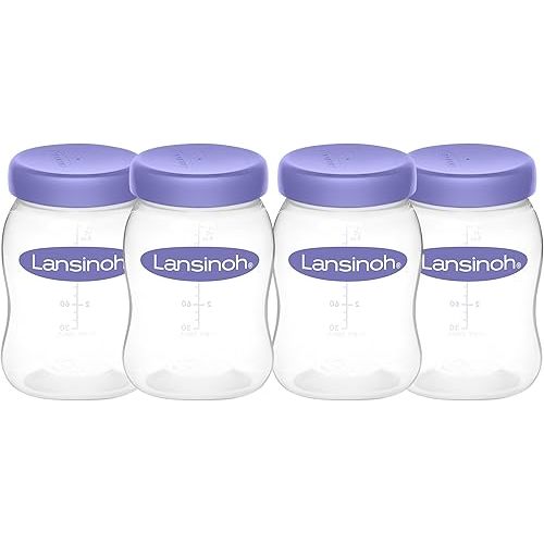 Lansinoh Breastmilk Storage Breast Pump Bottles, 4 Count