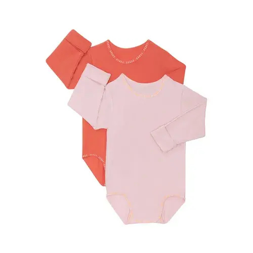 Bonds Wondergrow Long Sleeve Bodysuit 2pack Sugarbabe Wild Poppy | Baby Bunting AU