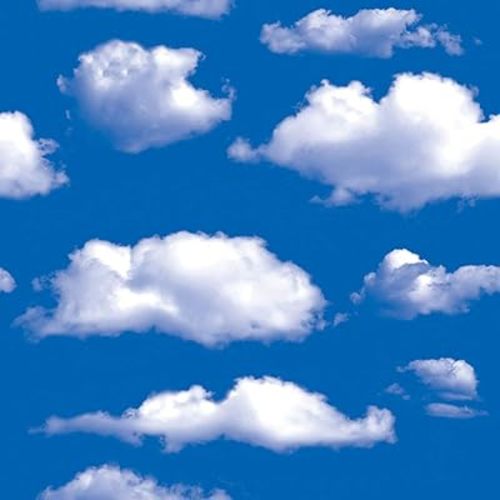 GLOW4U Blue Sky Clouds Pattern Contact Paper Self Adhersive Vinyl Removable Wallpaper Kitchen Backsplash Accent Wall Art Crafts Decor 17.7x117 Inch