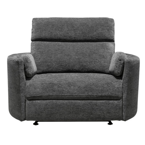 Upholstered Extra Wide Glider Power Recliner with Round Arms