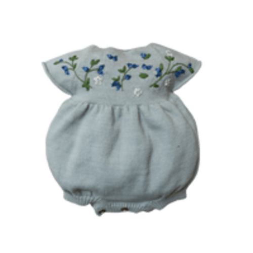 Blueberries romper (Cotton) - Duck Blue