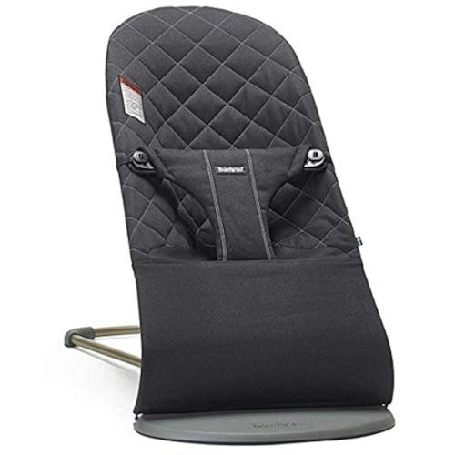 BabyBjörn Bouncer Bliss, Cotton, Black | 2-in-1 Adjustable Baby Bouncer Seat and Toddler Chair, Newborn to Toddler (8-29 lbs), 4 positions, Lightweight & Portable