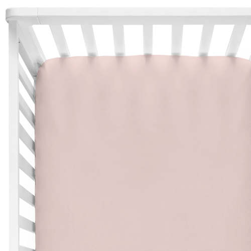 Solid Petal Pink Bamboo Knit Crib Sheet