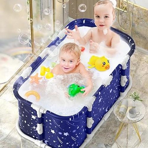 Portable Bathtub Foldable Bathtub,Bathtubs for Adult Family SPA Soaking Tub for Small Bathroom,Collapsible Bathtubs Adult Portable Free Standing Tub for Hot Bath Ice Bath 1 Set