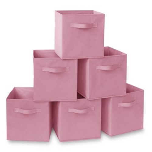Casafield Set Of 6 Collapsible Fabric Storage Cube Bins - 11" Foldable Cloth Baskets For Shelves And Cubby Organizers