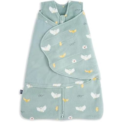 HALO Micro-Fleece Sleepsack Swaddle, 3-Way Adjustable Swaddle Blanket for Newborn and Infants, TOG 3.0 for Cold Climates, Hip Healthy, Harry Potter Hedwig, Newborn,0-3 Months