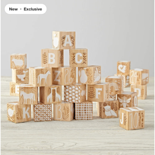 Etched Wooden Baby Blocks